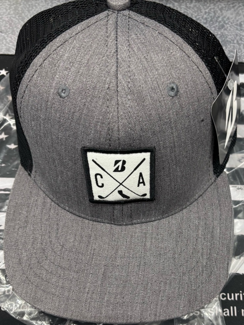 Bridgestone Grey and Black Mesh Golf Trucker Hat